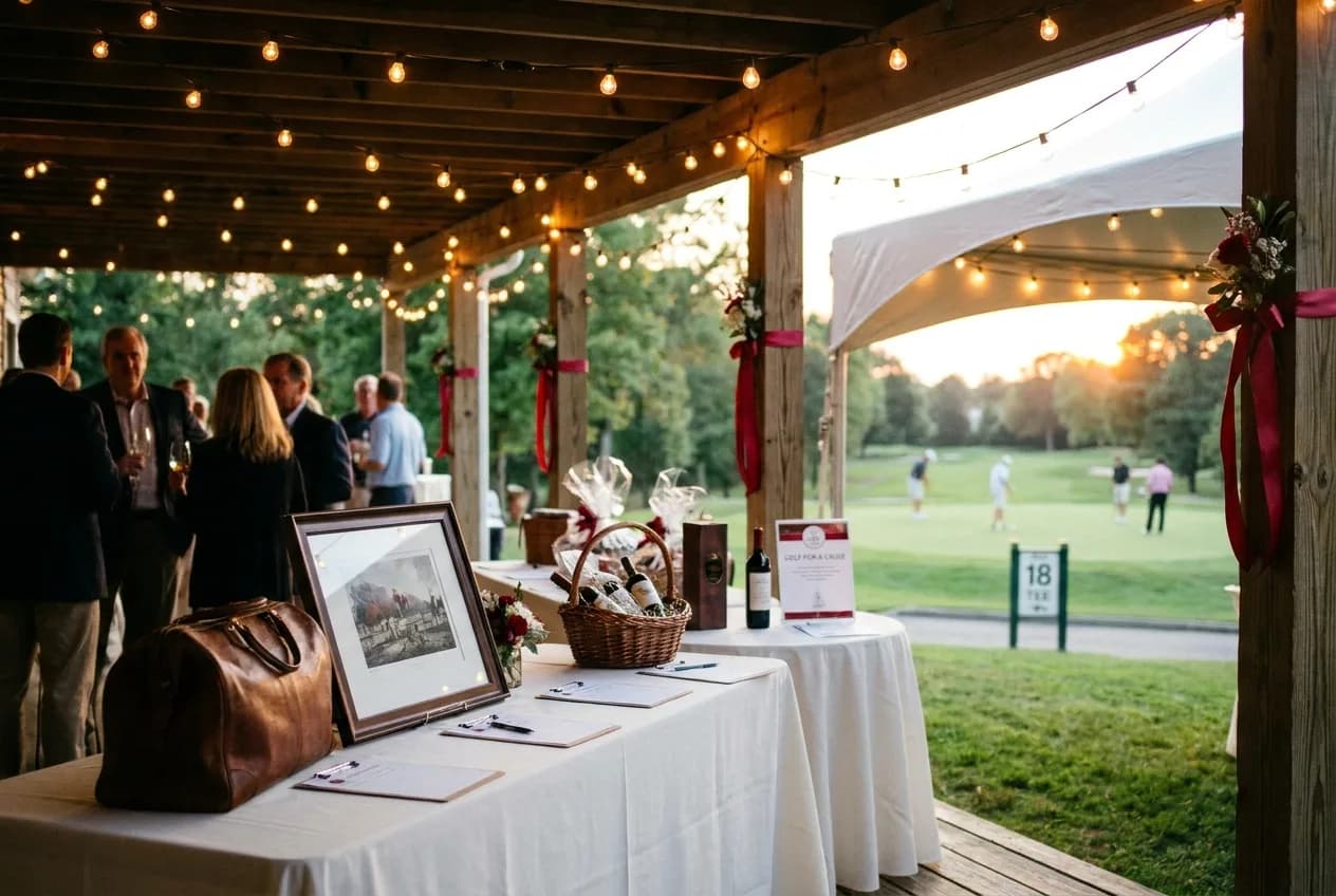 A charitable fundraising event at golden hour